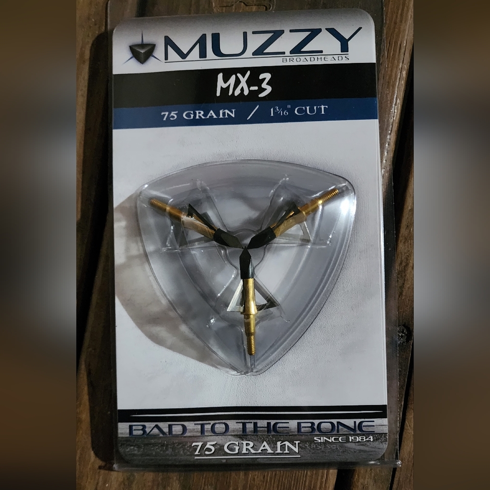 Muzzy MX-3 broadheads.  75 grain